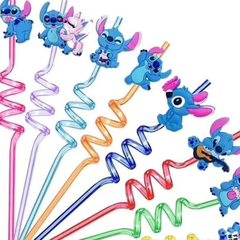 Stitch Reusable Straw Set – 16 Colourful Straws for Parties and Birthdays