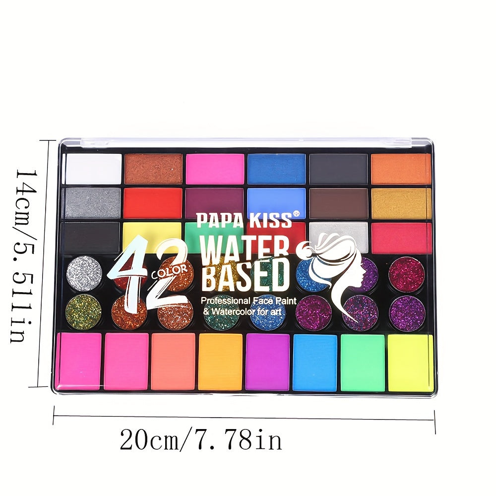42-Colour Water-Based Face and Body Paint Set – Perfect for Creative Art and Painting
