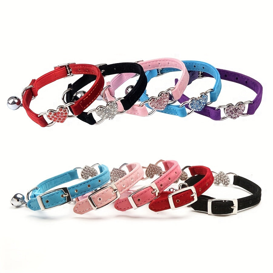 Sparkling Heart Cat Collar – Add a Luxurious Touch to Your Cat's Look