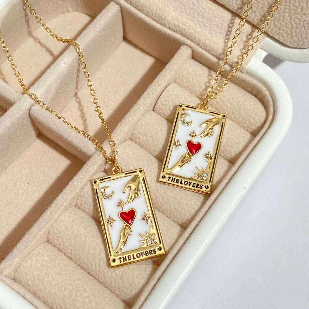 Zirconia Gold-Plated Tarot Drop Pendant Necklace – Amara
