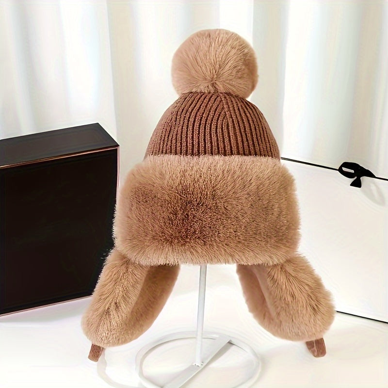 Warm Bomber Hat with Ear Flaps - For Cold Winter Days