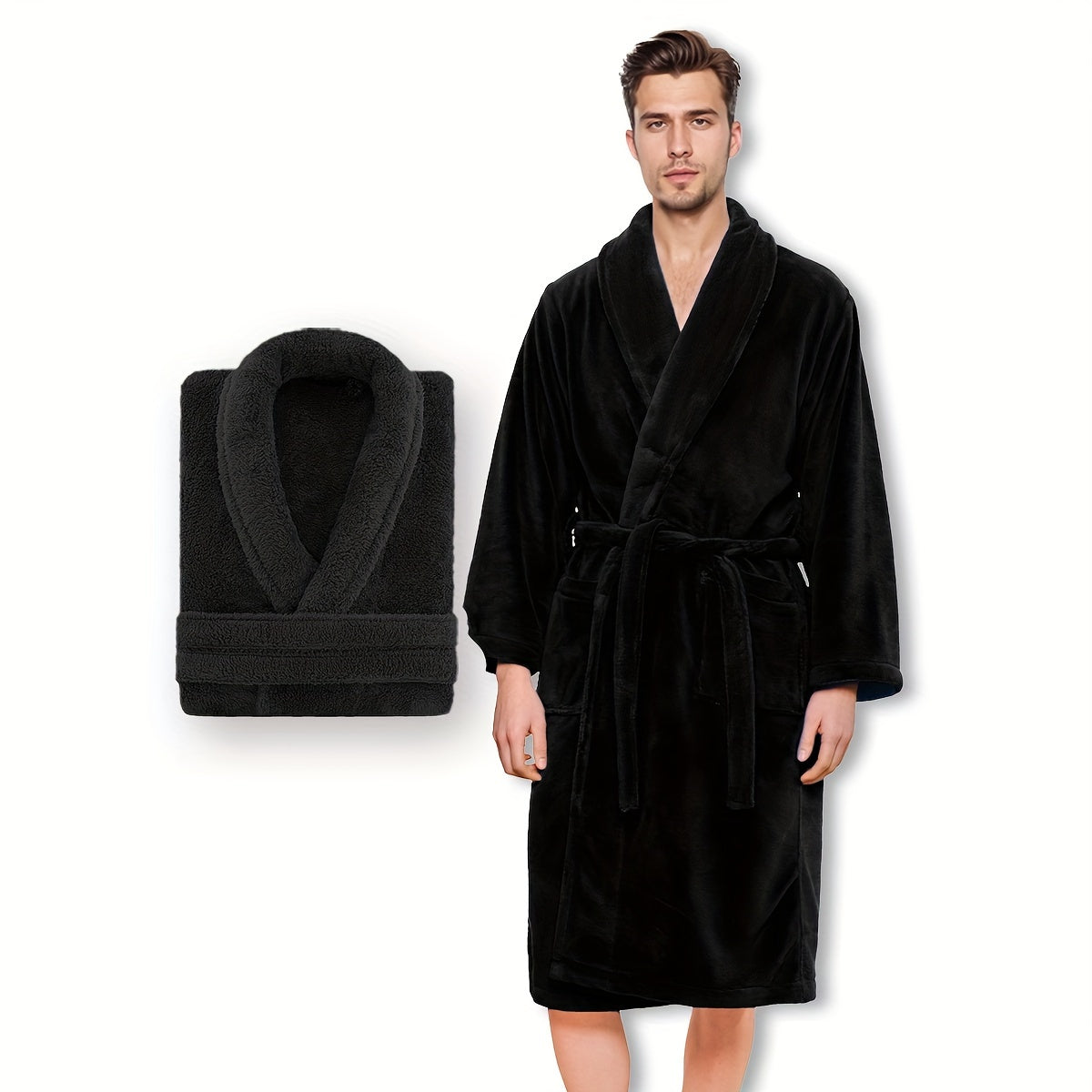 Luxury Unisex Coral Fleece Bathrobe – Ultra Soft and Warm for Your Comfort