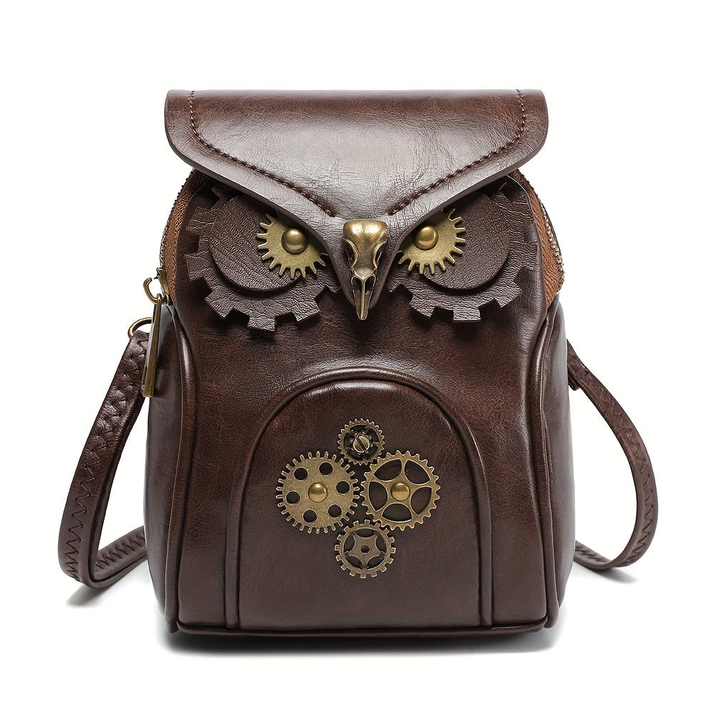 Steampunk Owl Mini Shoulder Bag – Stylish and Functional