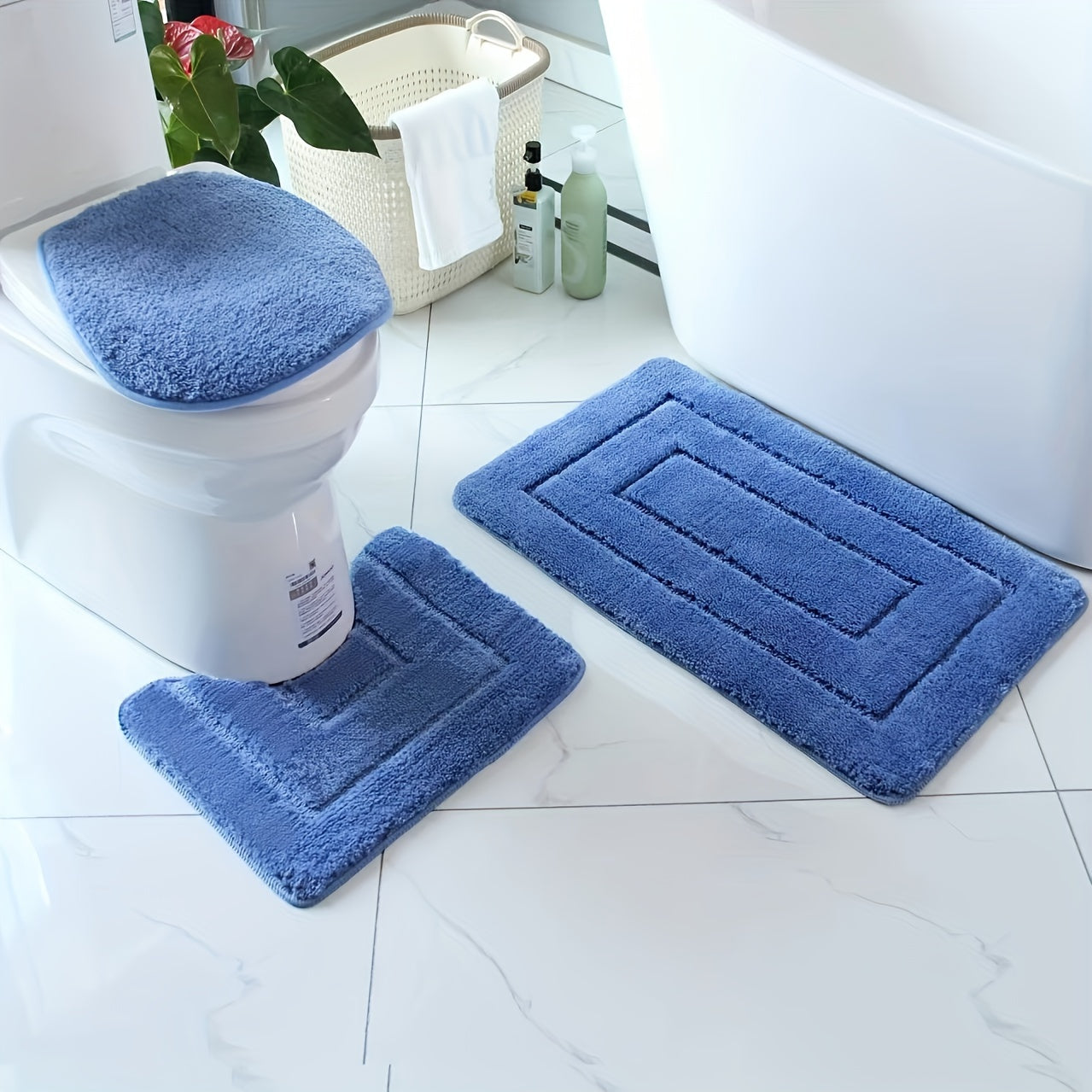 3-Piece Ultra-Fine Fibre Bathroom Mat Set – Quick-Drying and Absorbent
