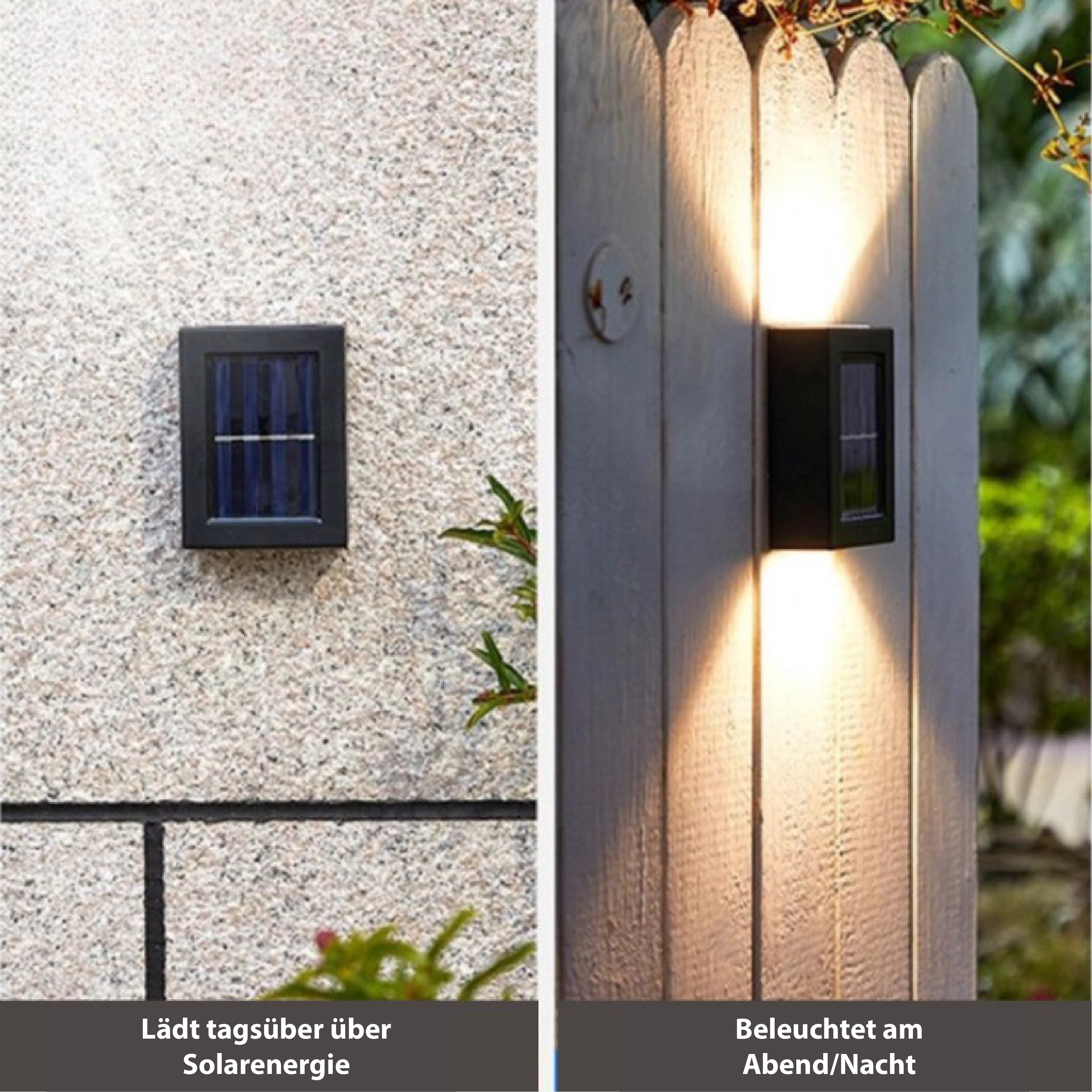 LED Solar Garden Wall Light - Atmospheric
