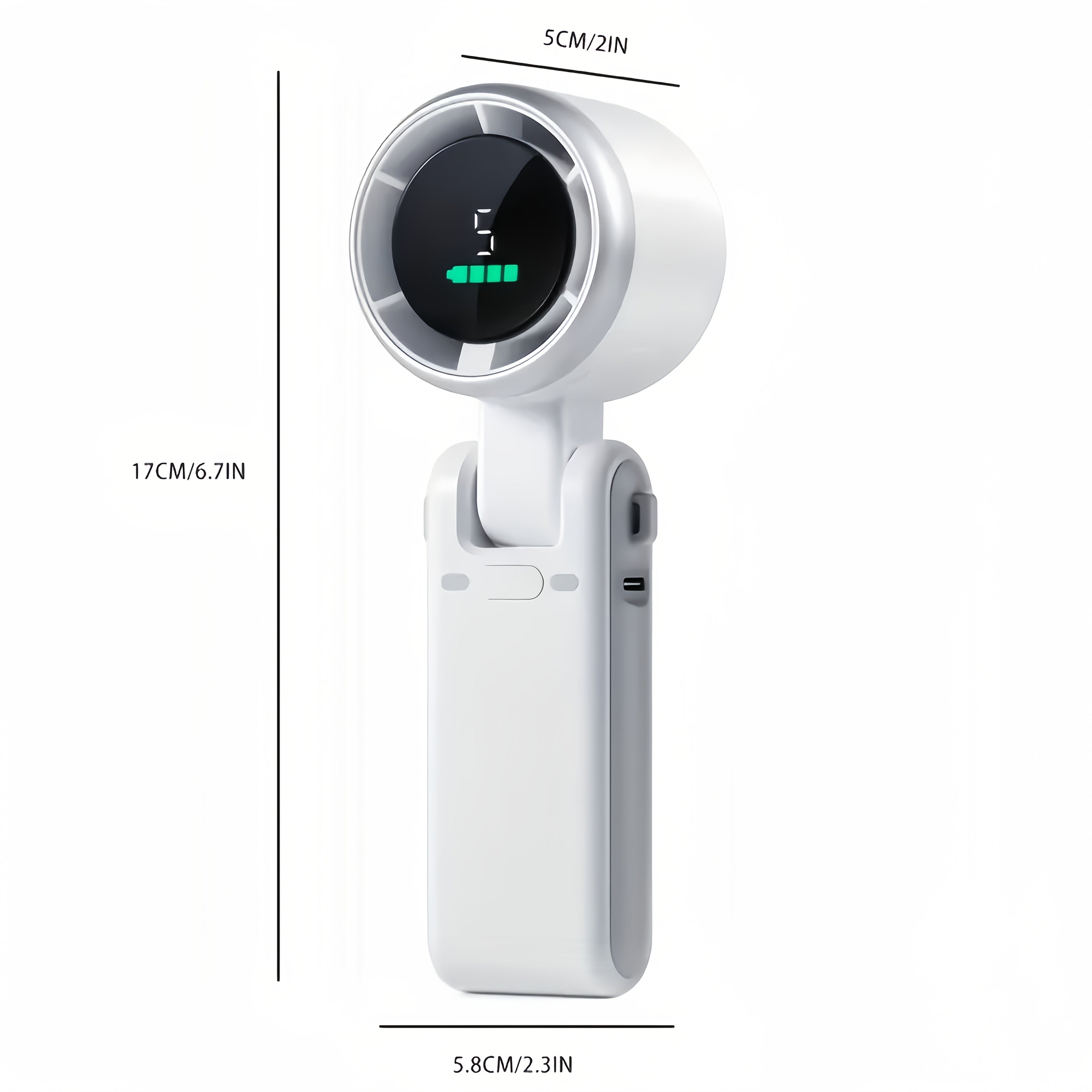 Compact Turbo Handheld Fan – 3-in-1 USB Rechargeable with 5 Speeds