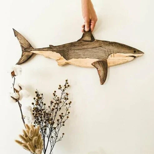 OceanHaven Pine Whale Wall Ornament | Elegant handcrafted maritime decor for modern homes