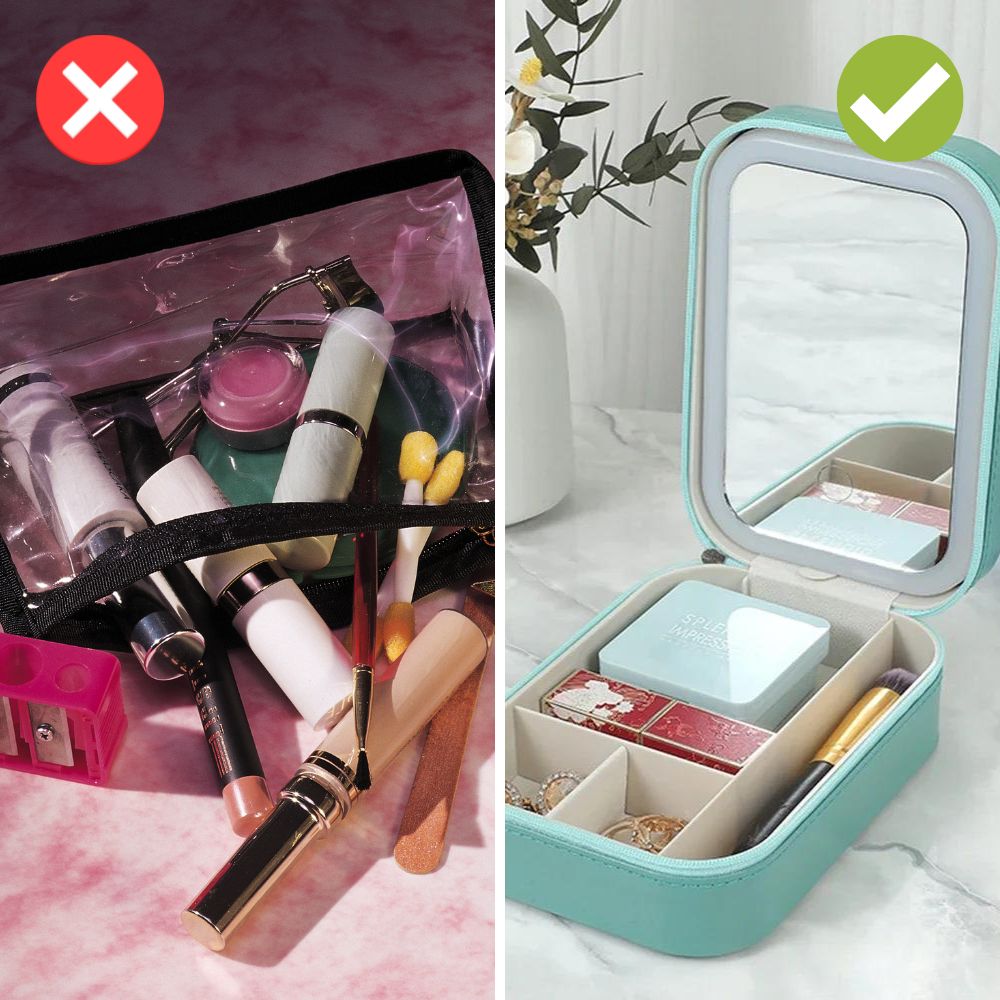 Compact Illuminated Make-up Organizer for On-the-Go - Liora