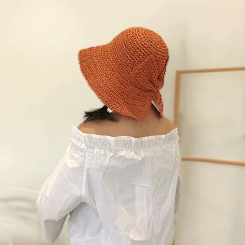 Retro Foldable Straw Hat with Bow