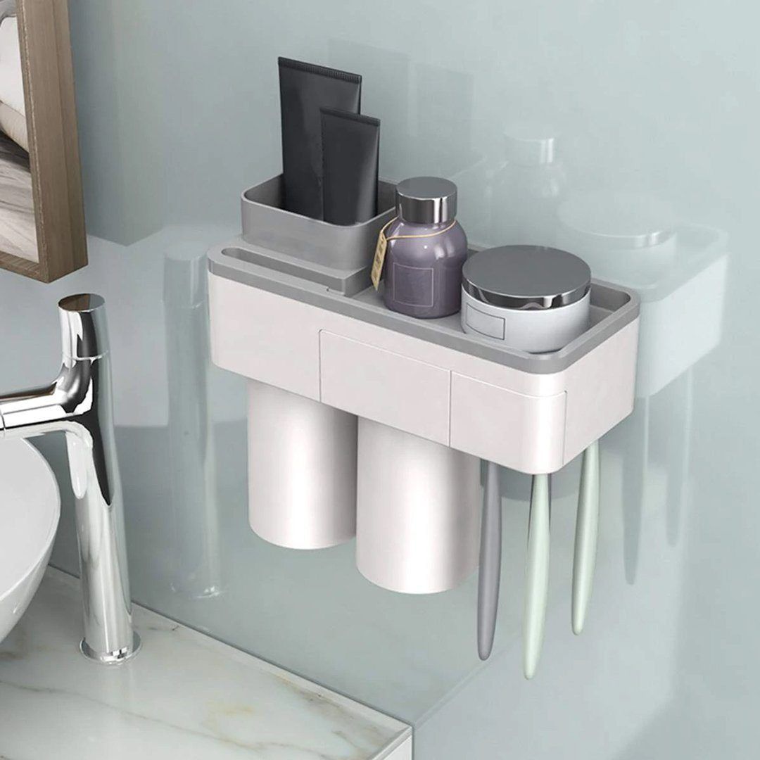 ToothCare - Handy Toothbrush Holder with Toothpaste Dispenser