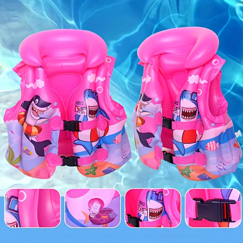 Children's Swim Vest with Shark Print – Comfortable & Safe for Water Fun