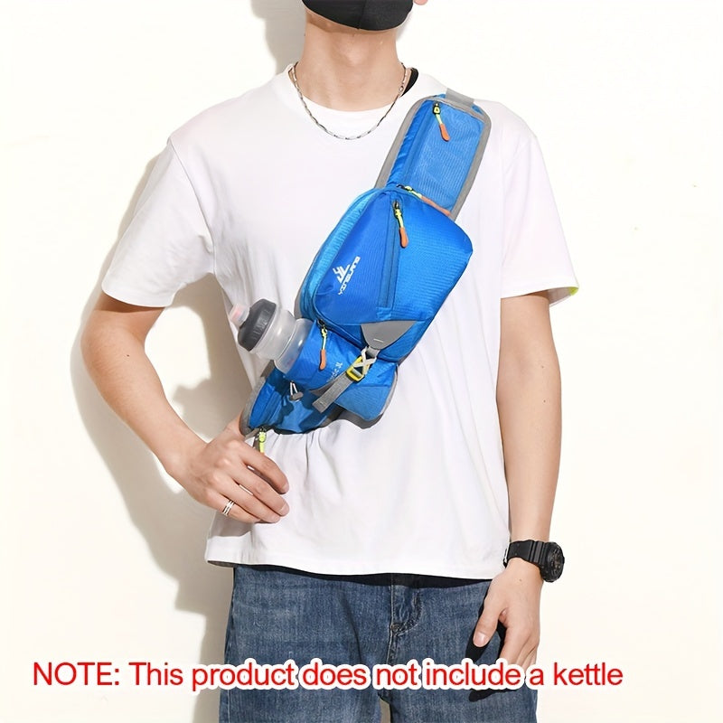 Versatile Running Waist Bag with Water Bottle Holder – Durable Nylon with Zippers for Walking and Marathons