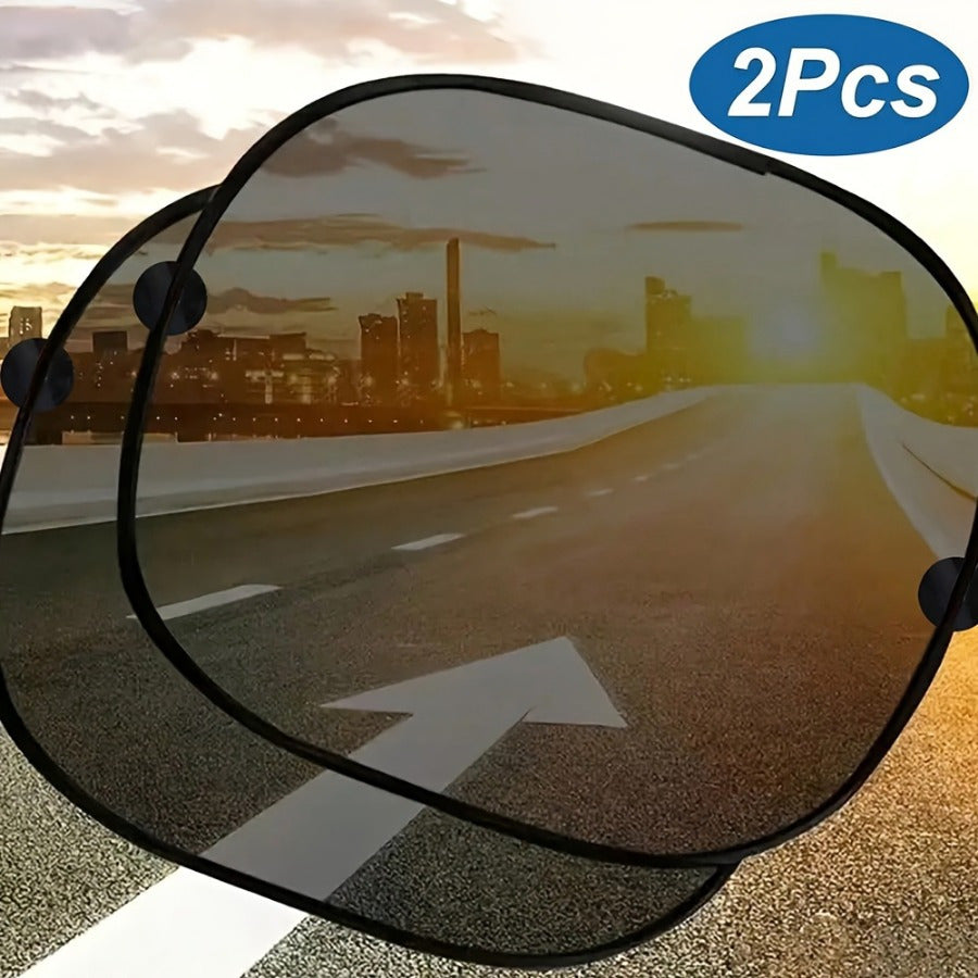 Set of Black Mesh Sun Shades for Car Rear Windows – Summer Protection