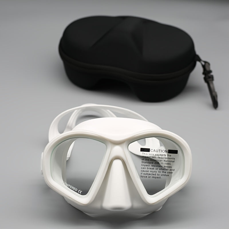 Tempered Diving Mask with Storage Case - Dive Goggles with Anti-Fog and Camera Mount
