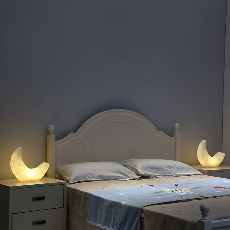 Art Deco Style Half Moon Night Light – Battery Operated with Switch