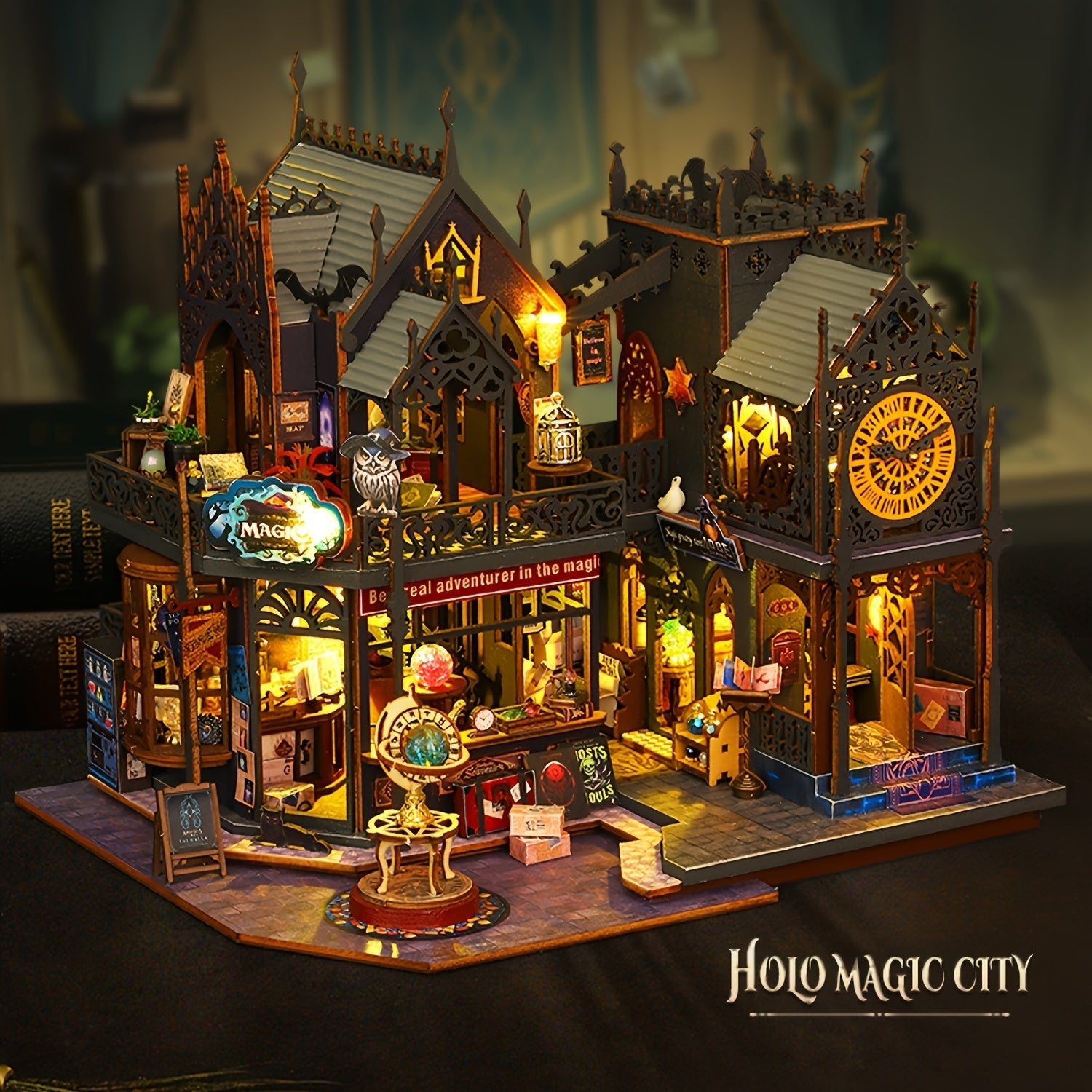 Enchanted Book House – 3D Wooden Puzzle with Magical Lighting