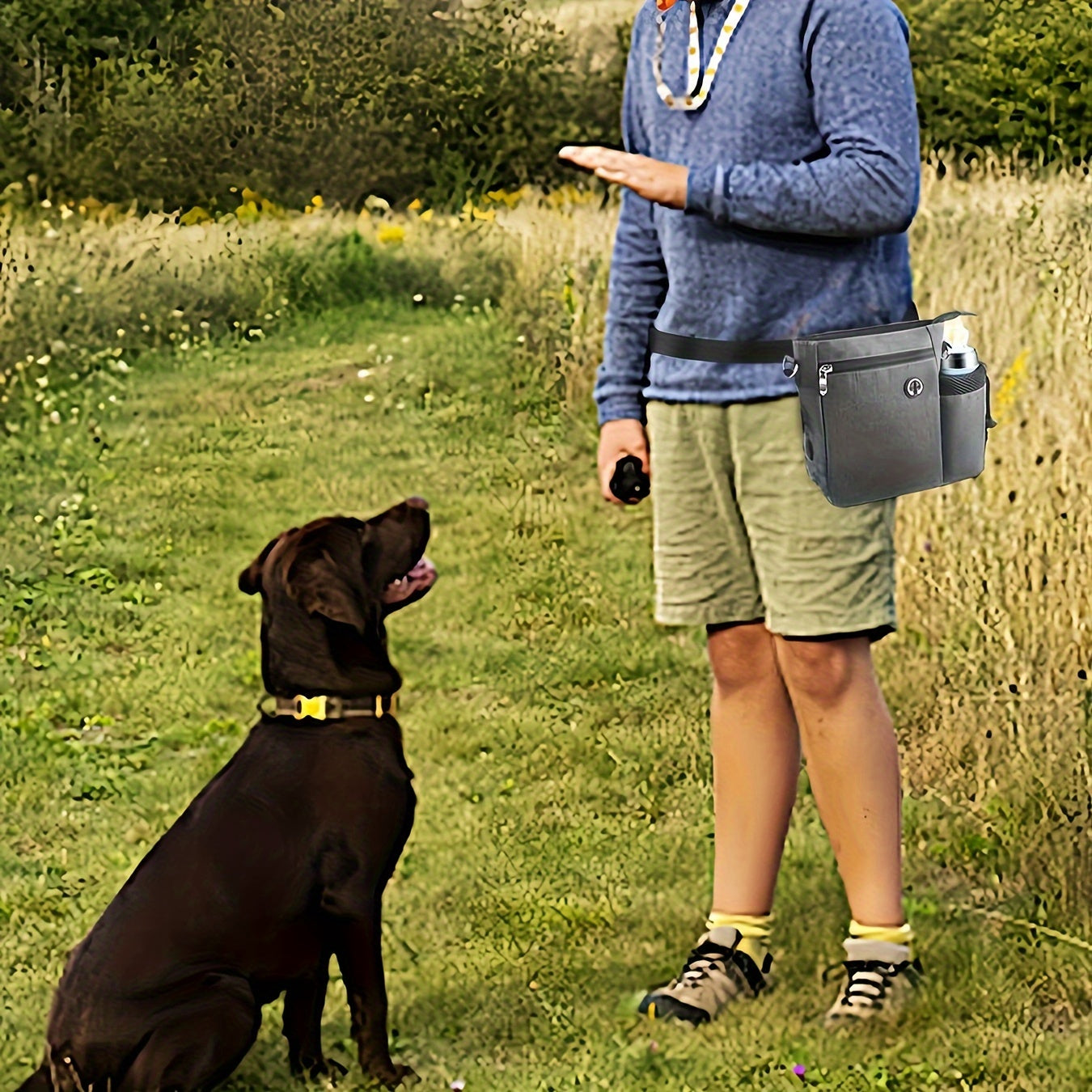 Dog Treat Pouch with Water Bottle Holder – Adjustable Bag for Training and Outdoor Activities