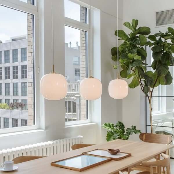 Modern Pendant Light - Opal Glass Design