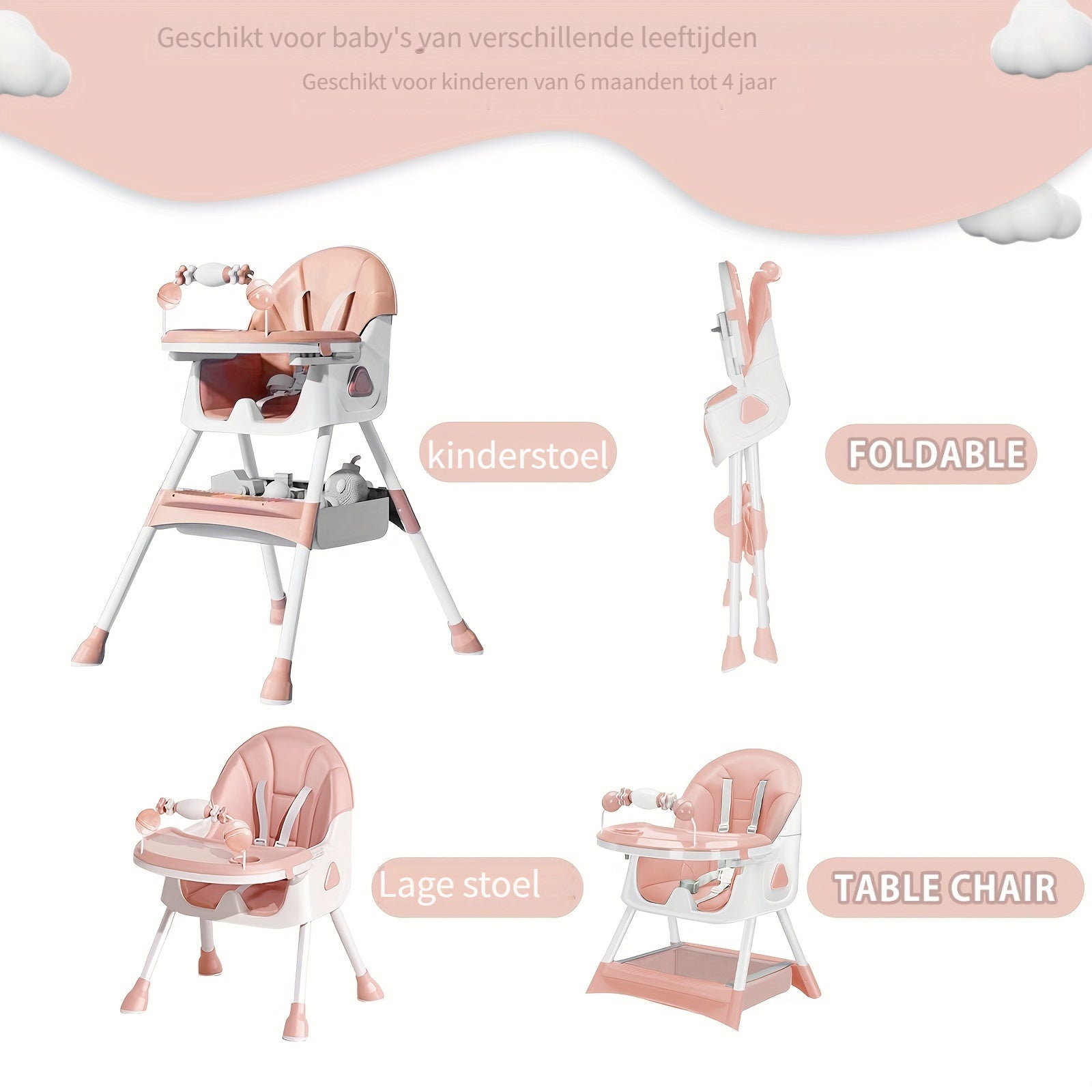 FlexiGrow Toddler High Chair – Adjustable & Multifunctional