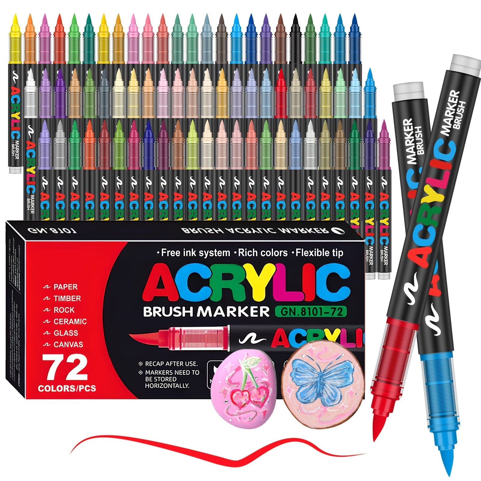 72 Colours Acrylic Paint Markers – Perfect for Creative Painting on Various Surfaces