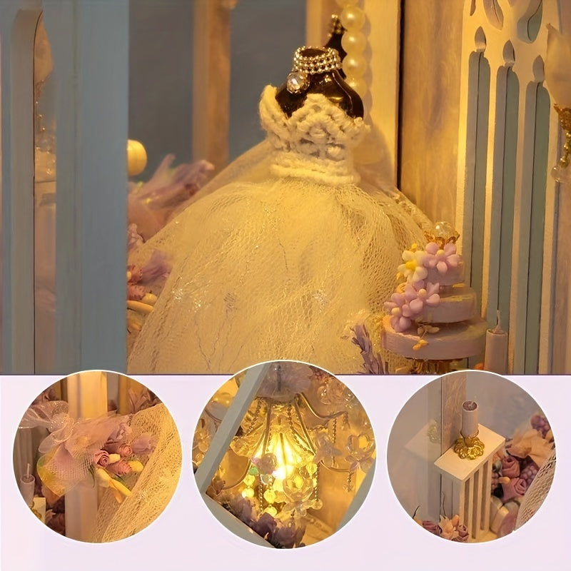 DIY Dollhouse Wedding Dress – 3D Building Set with Lighting and Decorative Furniture