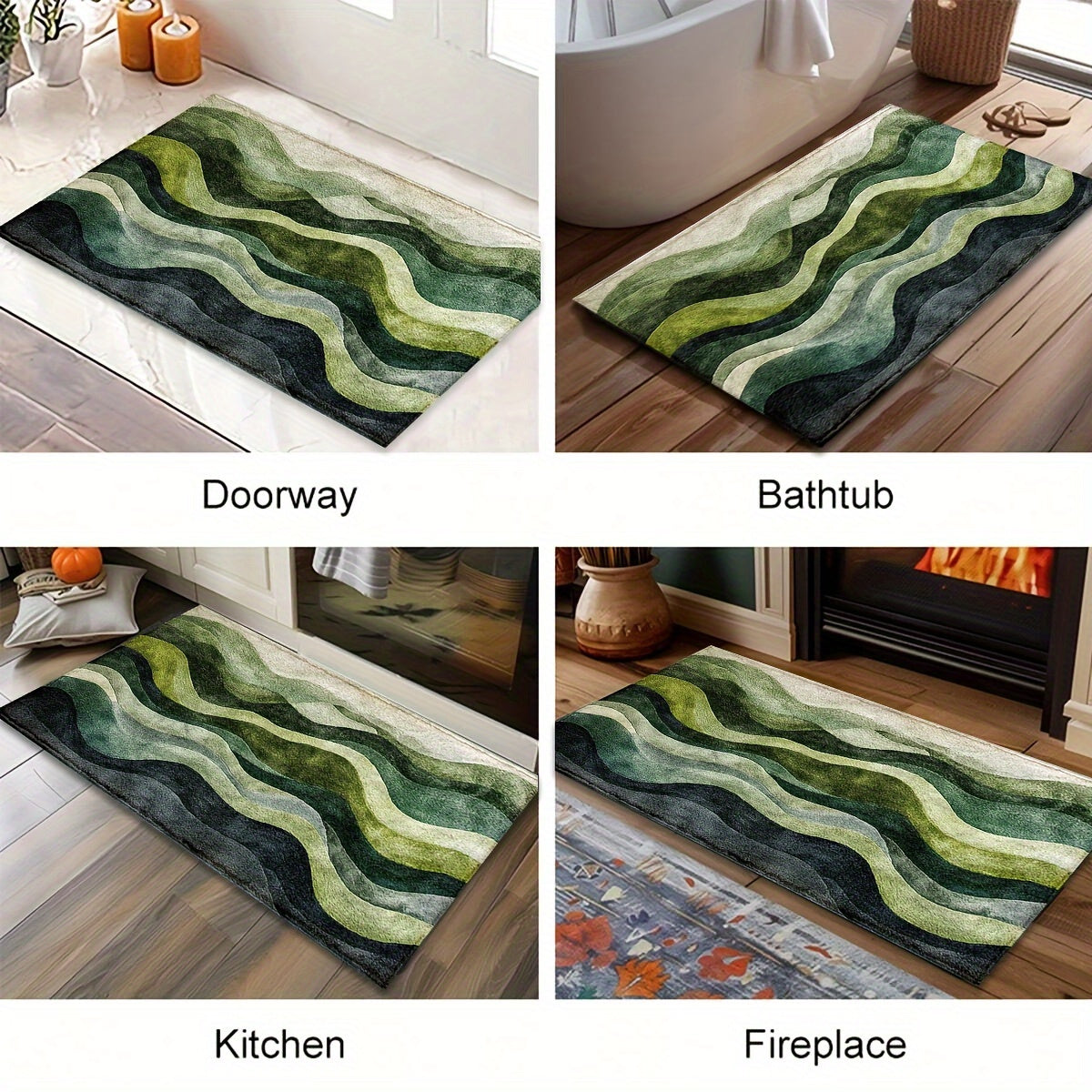 Geometric Wave Bath Mat – Perfect for Bathroom or Entrance