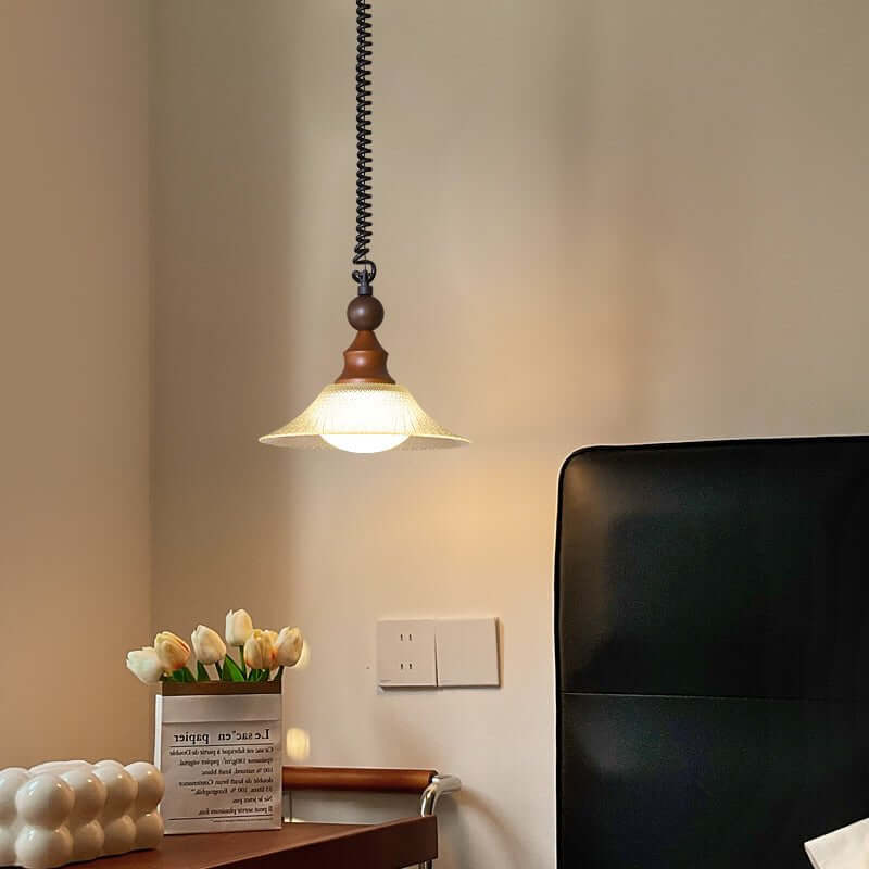 Pendant Light with Wooden Accents