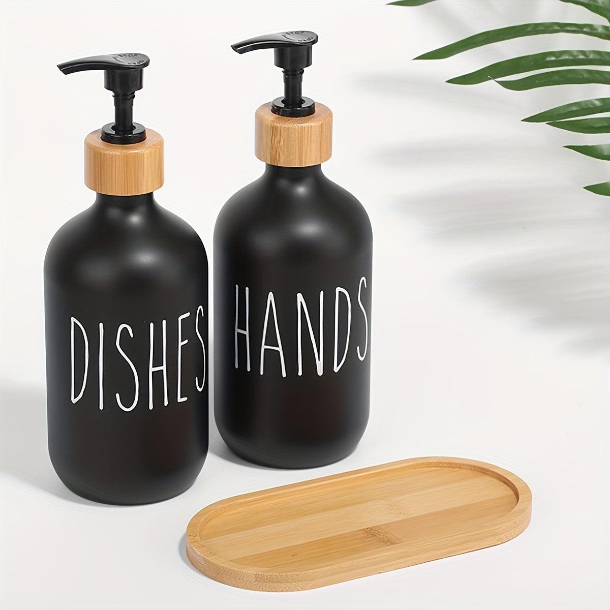 Modern Soap Dispenser with Wooden Tray - For a Stylish Bathroom