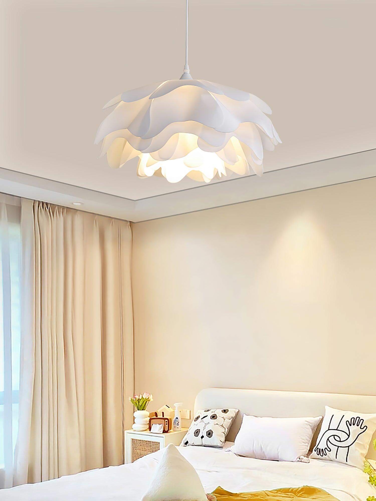 Flower-Shaped Pendant Light - White Pendant Light