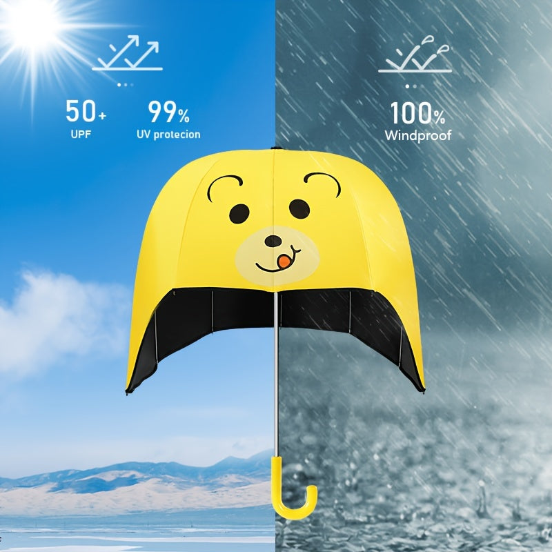 Cute Bear Umbrella for Children – Manual Opening with Sun and Rain Protection