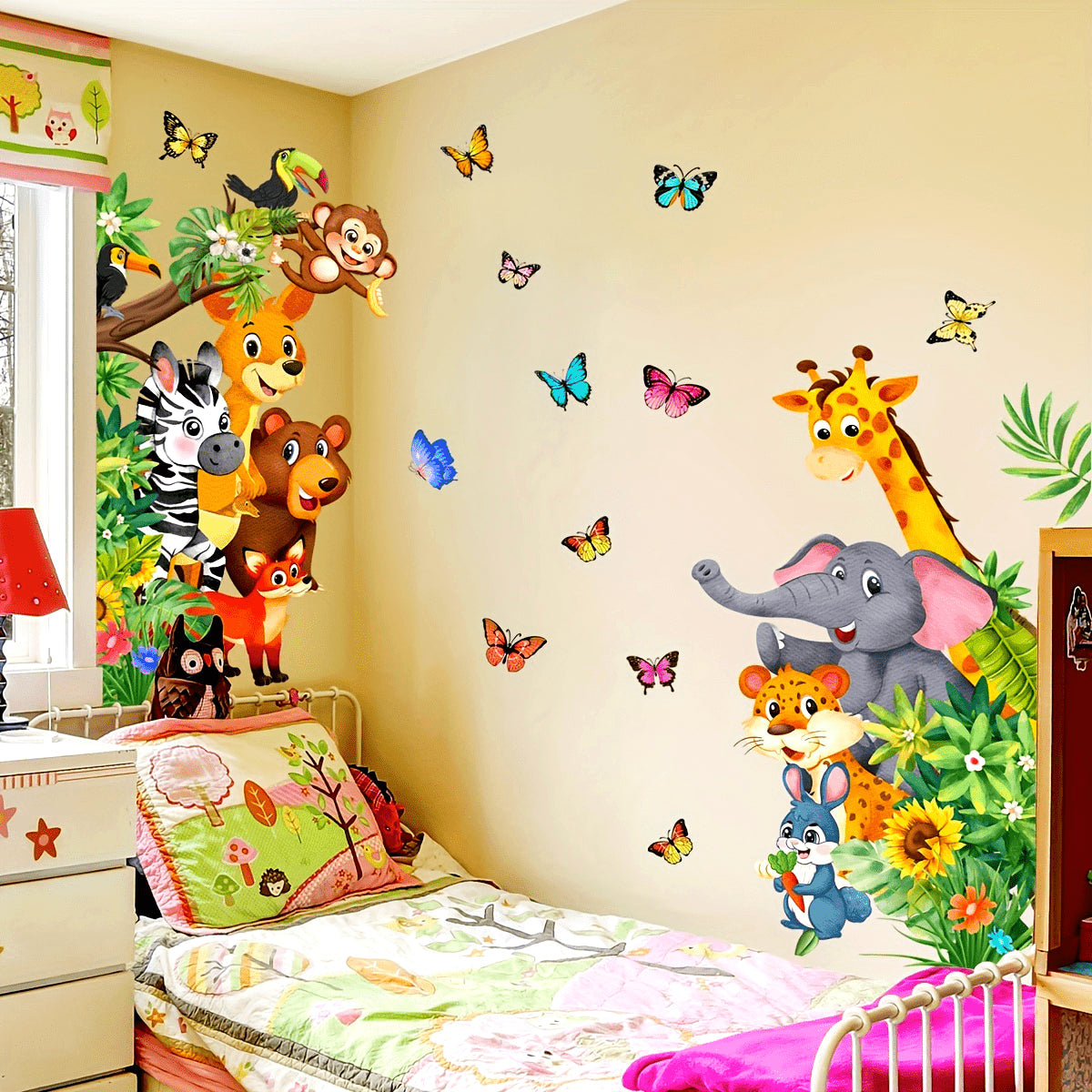 Colourful Animal Wall Stickers - Playful Fun for Children