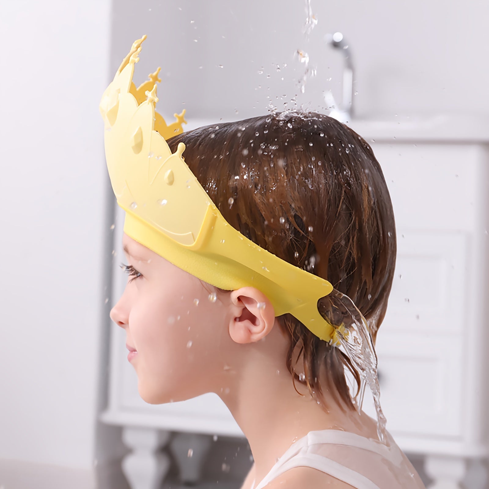 Shower Cap for Children with Ear Protection - Waterproof and Adjustable Bathing Cap for Safe Bathing