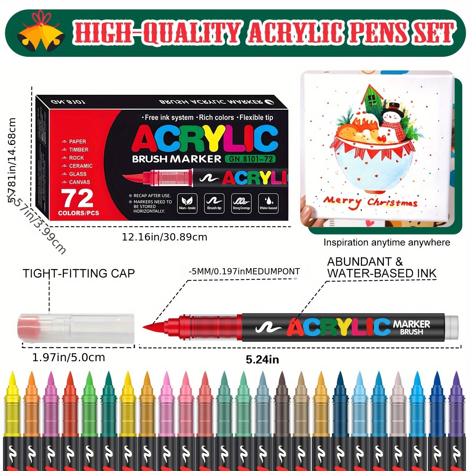 72 Colours Acrylic Paint Markers – Perfect for Creative Painting on Various Surfaces