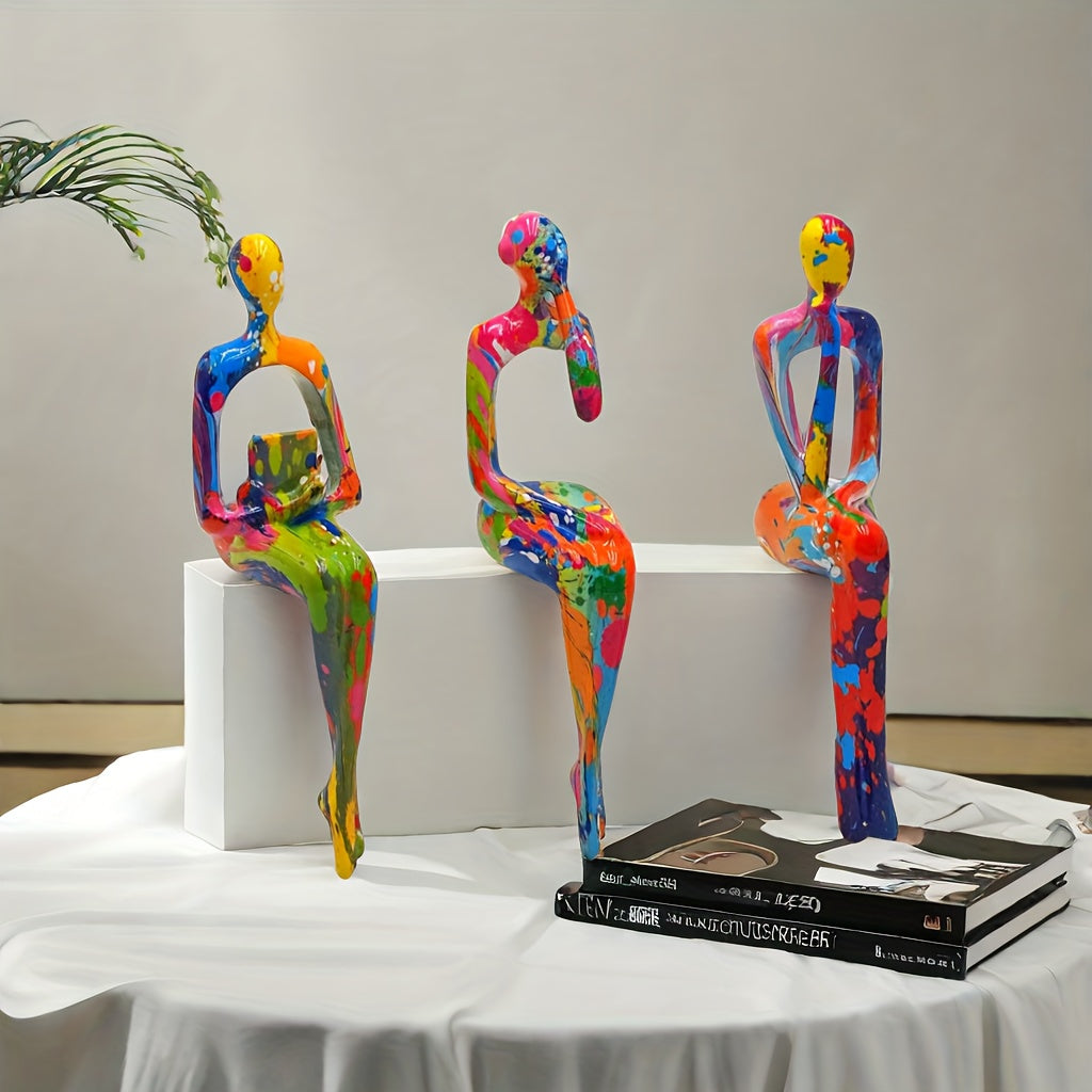 Colour Explosion Art Figures Set - For a Bold and Creative Interior Aesthetic