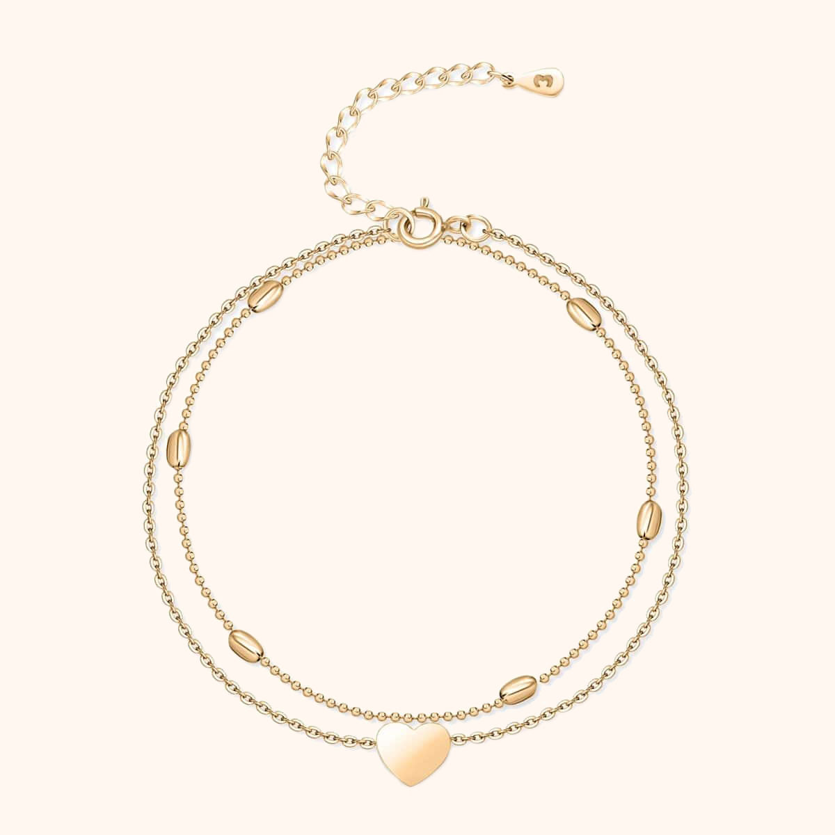 Stylish Heart Ankle Bracelet – Fiora