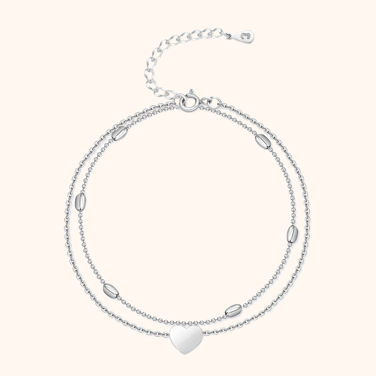 Stylish Heart Ankle Bracelet – Fiora