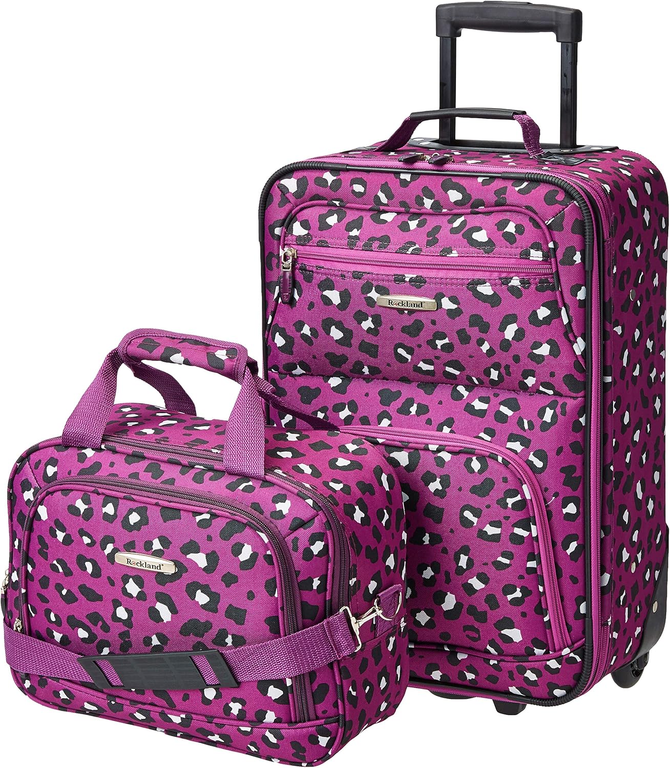 2-Piece Softside Upright Luggage Set with Cabin Bag & Smooth-Running Wheels
