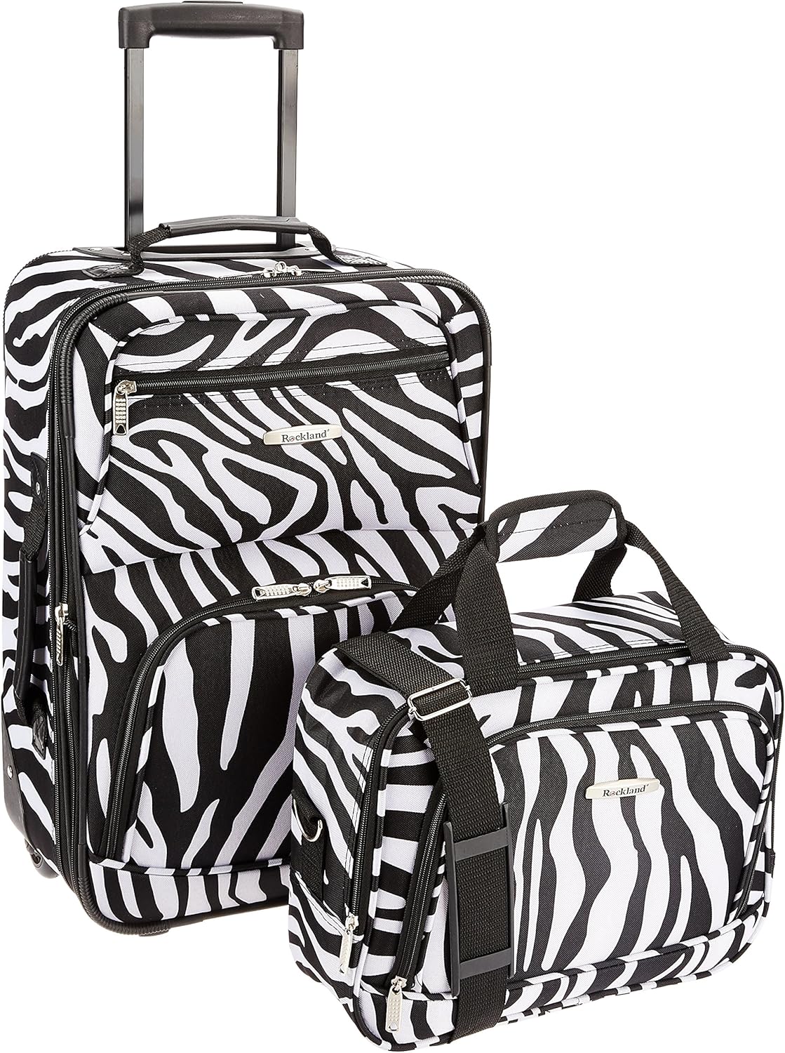 2-Piece Softside Upright Luggage Set with Cabin Bag & Smooth-Running Wheels