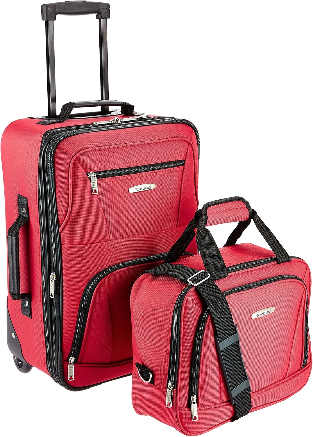 2-Piece Softside Upright Luggage Set with Cabin Bag & Smooth-Running Wheels