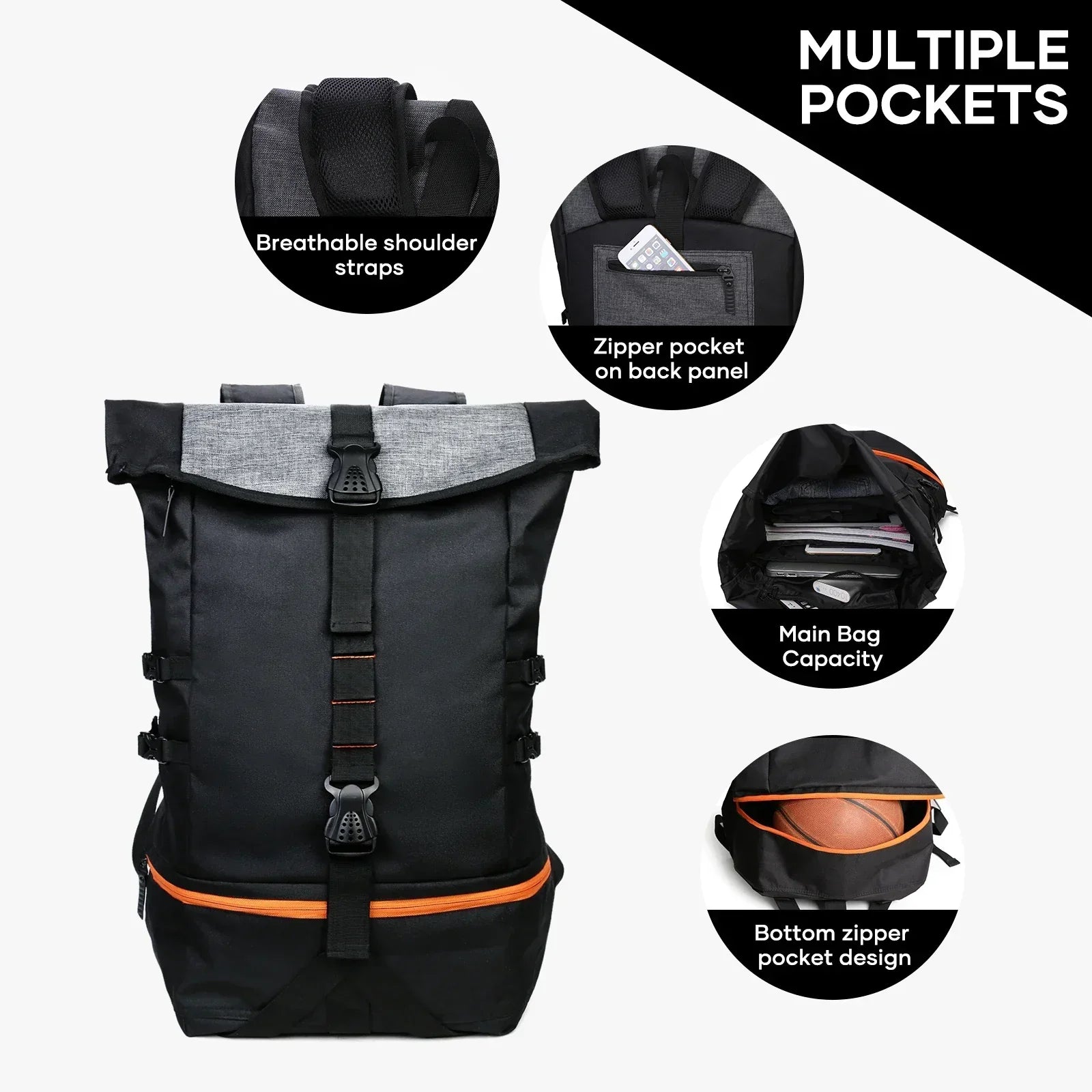 Multifunctional 35L Backpack for Sports & Travel – SportsPro