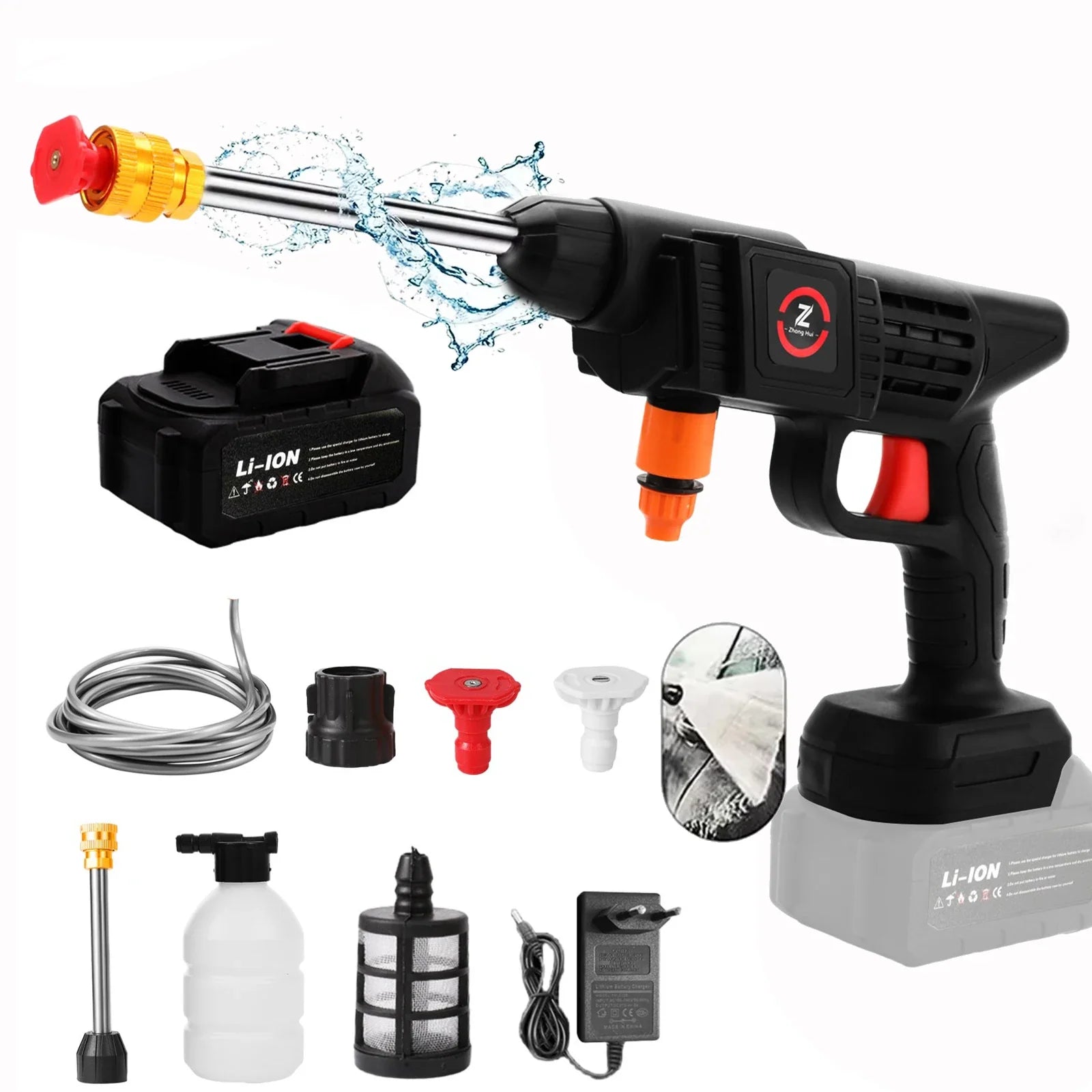 Wireless High-Pressure Cleaner – Powerful Cleaning with Lithium Battery and Handy Functionality