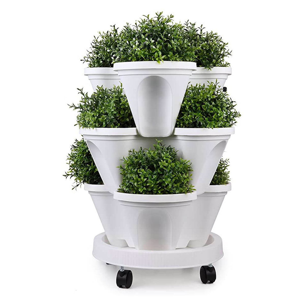 Space-Saving Stackable Plant Pots - StrawberryStack