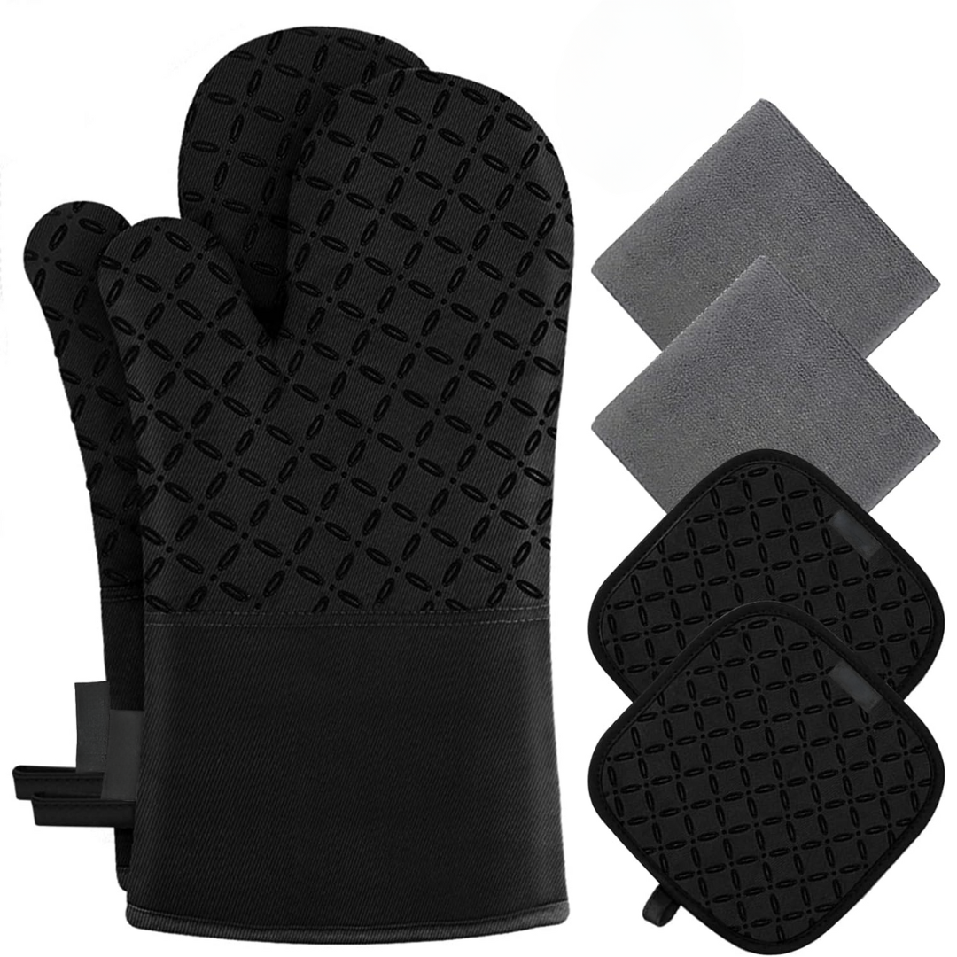 6-Piece Heat-Resistant Oven Glove and Pot Holder Set