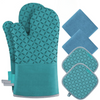 6-Piece Heat-Resistant Oven Glove and Pot Holder Set