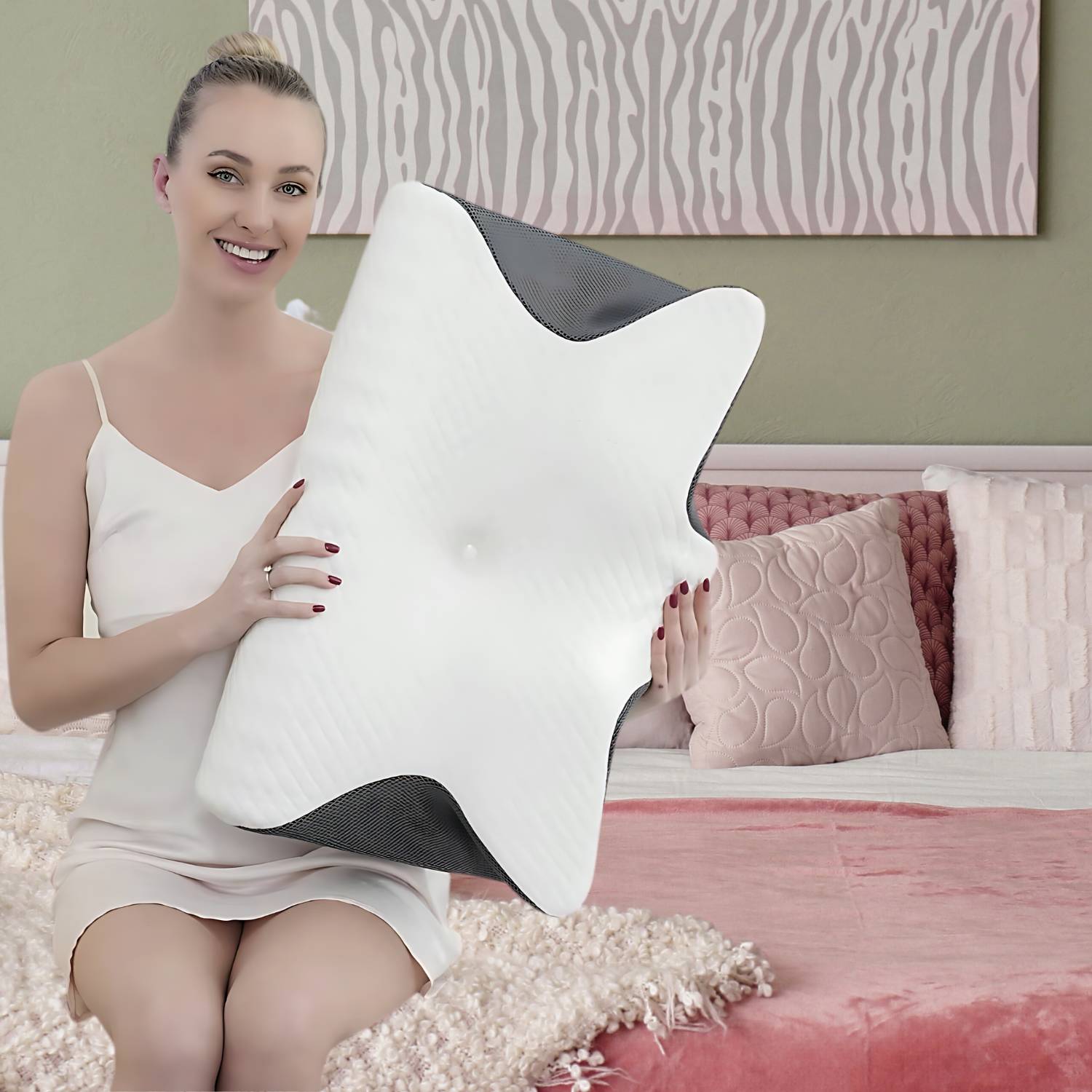 Adaptive Comfort Memory Foam Pillow – Ensures Proper Neck and Shoulder Alignment – Breathable Fabric for Improved Airflow