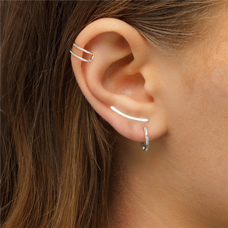 Smooth Line | Sterling Silver Earrings for Women Smooth Long Line