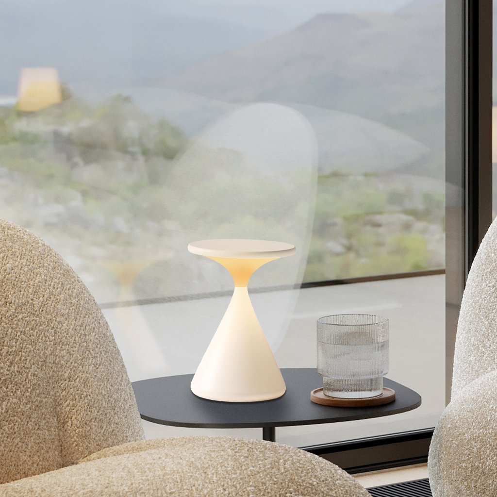Aeron Hourglass Dimmable LED Table Lamp – Elegant and Cordless Light