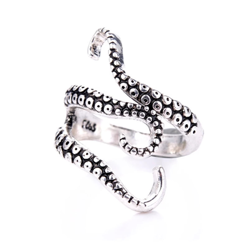 Adjustable Silver Ring with Tentacle – Lotte
