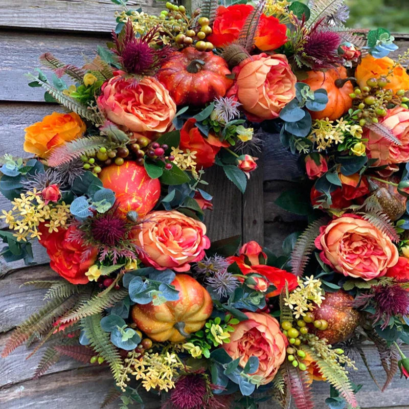 AutumnLuxe Decorative Fall Wreath | High-quality seasonal décor with vibrant autumn colors