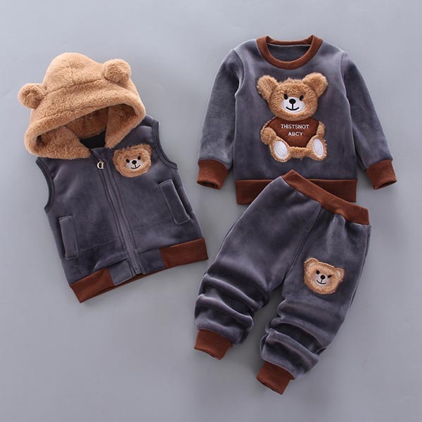 Three-Piece Baby and Toddler Set with Bear Motif – BearHugs